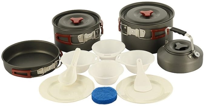M-Tac compact kookset voor 4-5 personen, aluminium