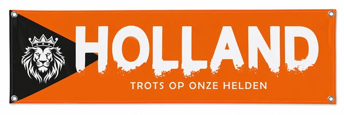 Spandoek 'Onze Helden' 220x70cm - WK versiering - WK voetbal 2026