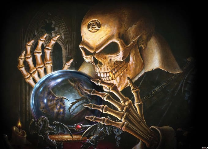 Fotobehang Alchemy Skull Tattoo | PANORAMIC - 250cm x 104cm | 130g/m2 Vlies