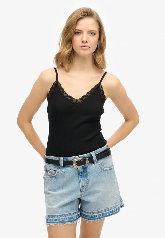 Superdry - Essential camitopje met kanten boord - Dames - Vesten