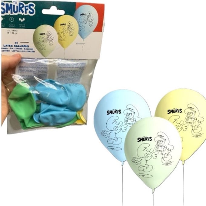 8 Latexbalonnen van de smurfen