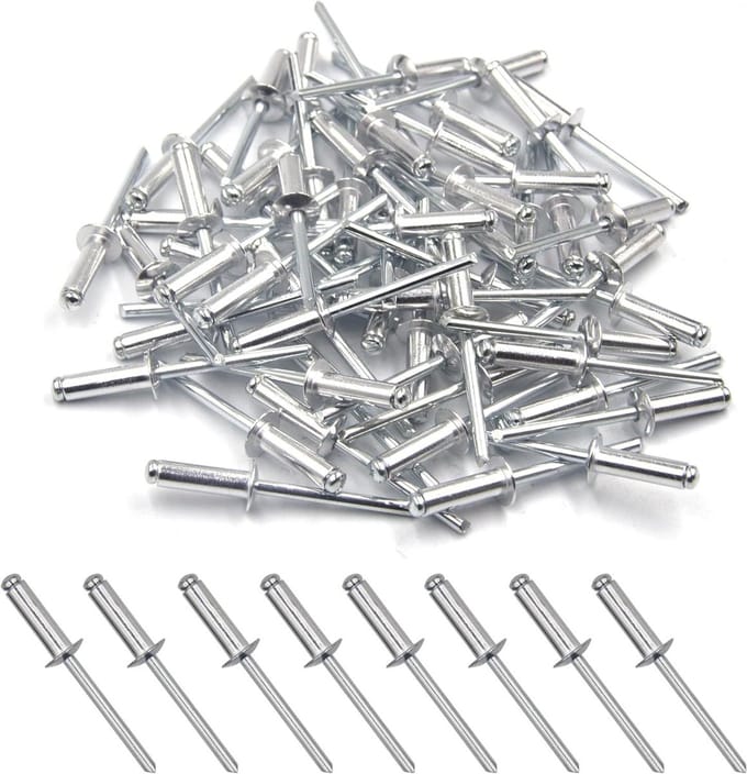 Blindklinknagels - Popnagels Aluminium - Bevestigen Materialen - Open Einde Constructie - 100 stuks 4.8x16mm - Zilver
