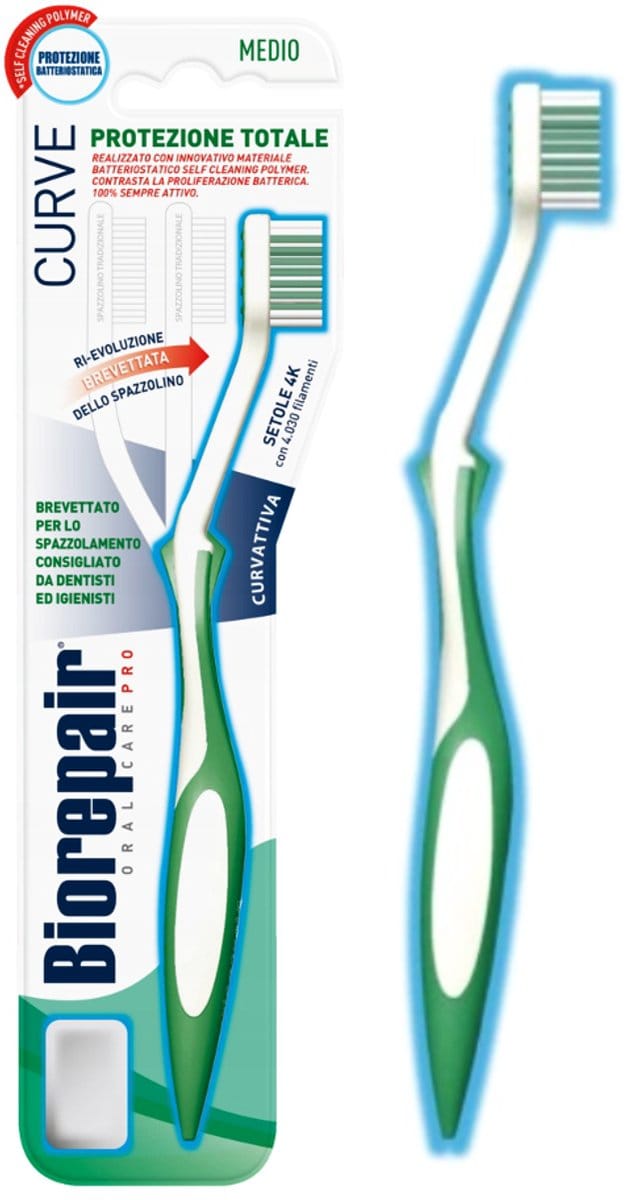Biorepair Curve – Handtandenborstel – Medium – Volledige Bescherming – 1 stuk