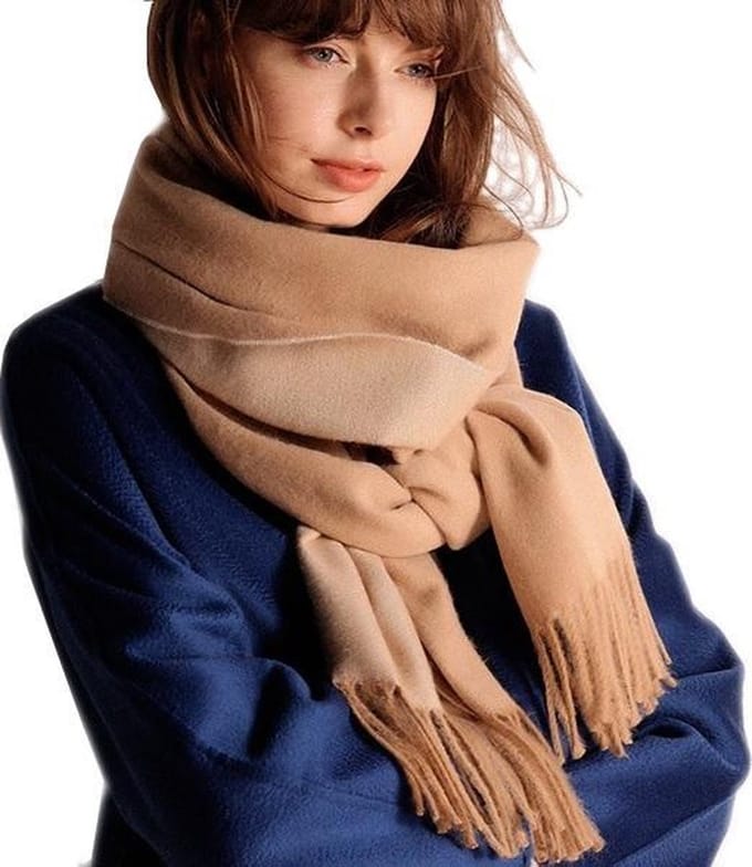 Damessjaal - Wolblend Sjaal - Soft Touch - Camel