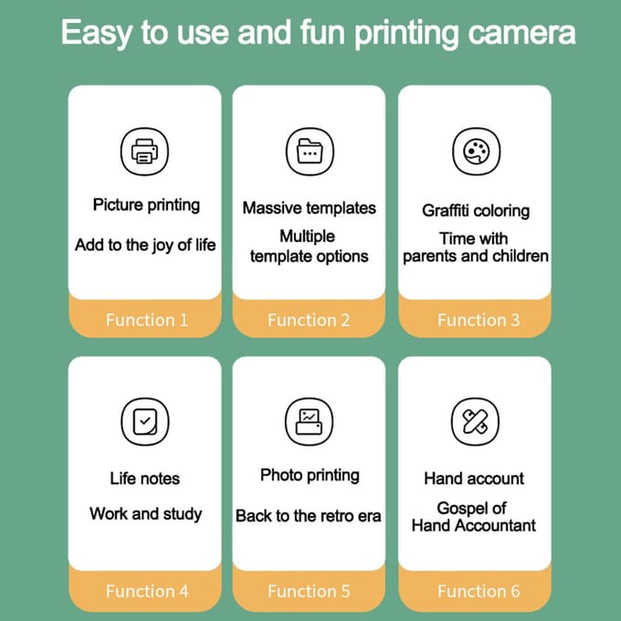 Pocket Photo Printer Draadloze thermische labelprinter 1080P Instant Print Camera Compatibel met iOS roze