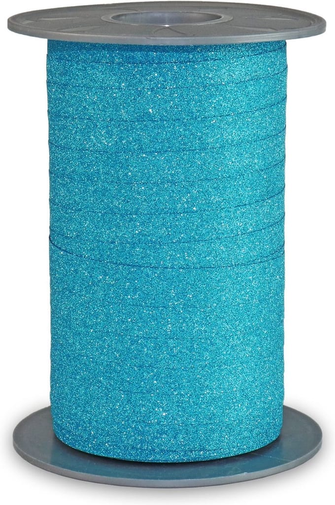Krullint Glitter Turquoise – Cadeaulint - 10mm