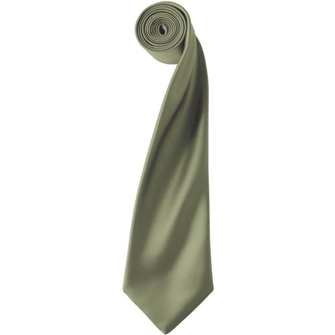 Premier Kleurencollectie Satijnen Stropdas (Olijf)