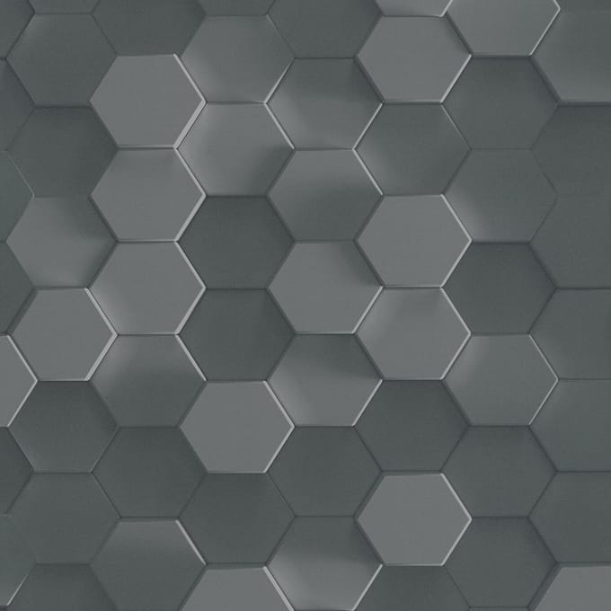 3D HEXAGON BEHANG | Honingraat - grijs zwart - A.S. Création PintWalls II