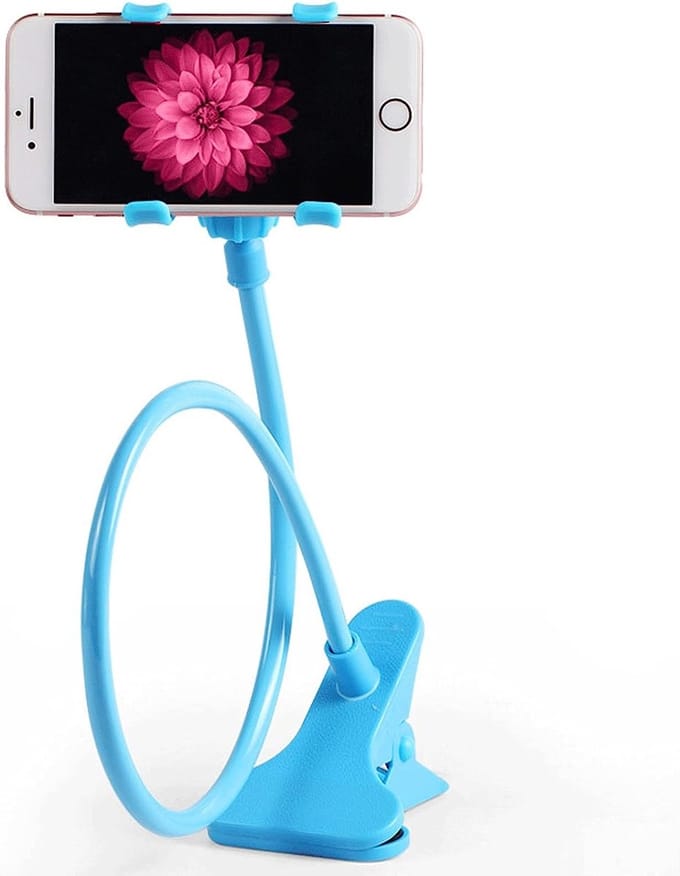 Telefoonhouder Bureau - Verstelbaar - Inklapbaar - Kantelbaar - Universeel - Blauw