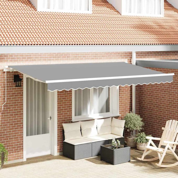 vidaXL - Zonnescherm - Frame - Wit - 4 - x - 2 - m - Metaal