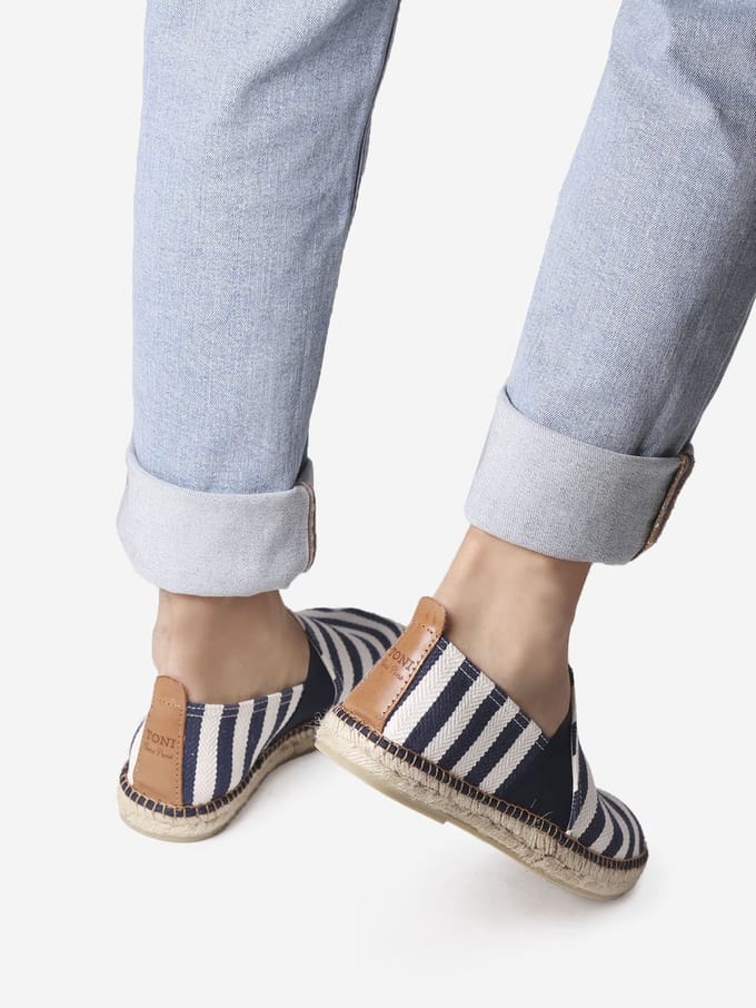 Espadrilles voor heren van gestreepte stof | DUSTIN