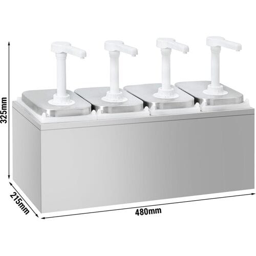 GGM Gastro Saucenspender - 4x 2 Liter - inkl. Edelstahlgestell