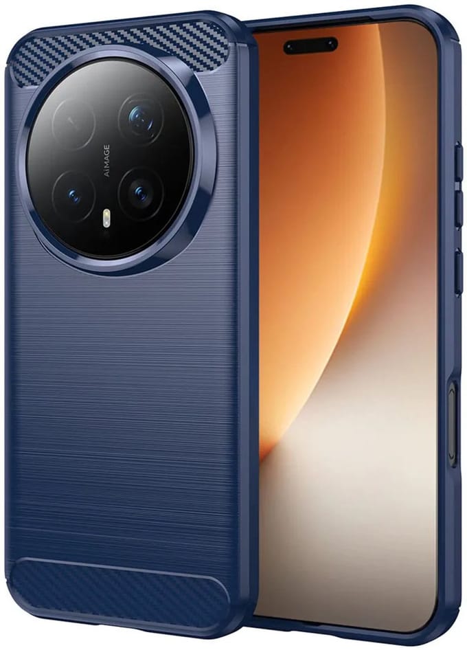Hoesje geschikt voor HONOR Magic8 Pro - Techsuit Carbon Silicone Back Cover - Blauw