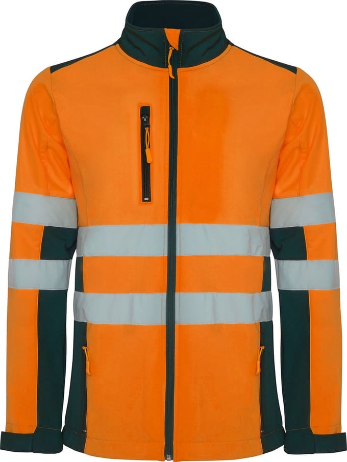 Roly Antares Soft Shell Jacket RY9303 - Navy Blue 55/Fluor Orange 223 - M