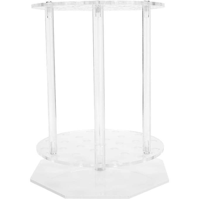 Support de Pipettes 28 Trous Plexiglas Disque Rond Support pour Tubes à Essai Matériel de Laboratoire white