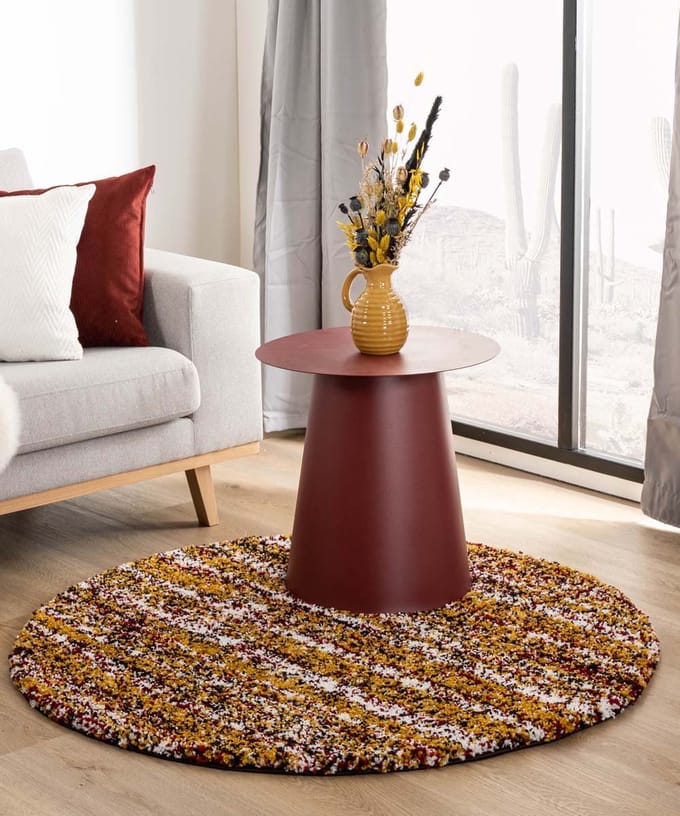 Rond berber vloerkleed - Artisan Essa multi/okergeel 80