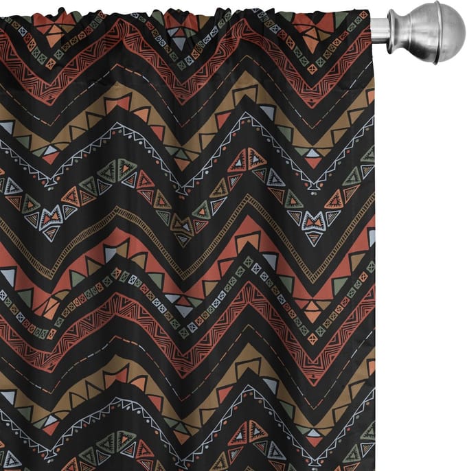 ABAKUHAUS – Azteekse gordijnen – 2x75x225 cm – microvezel