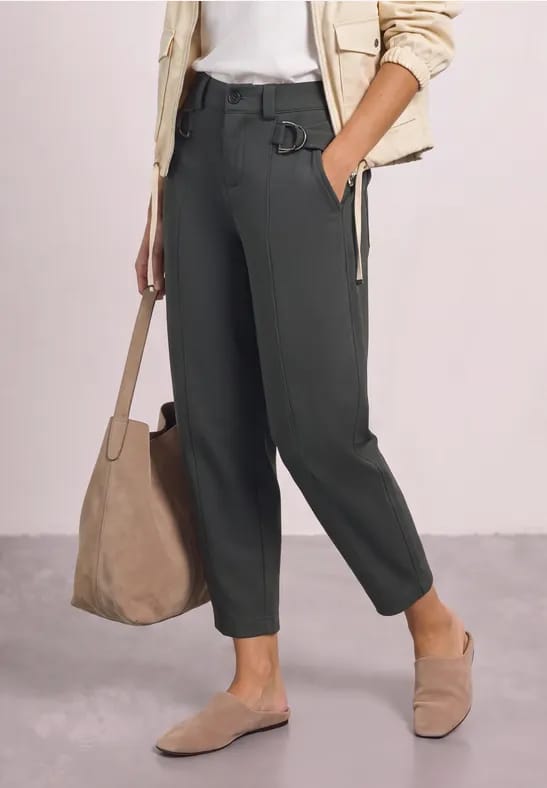 Barrel Leg broek met gespdetail