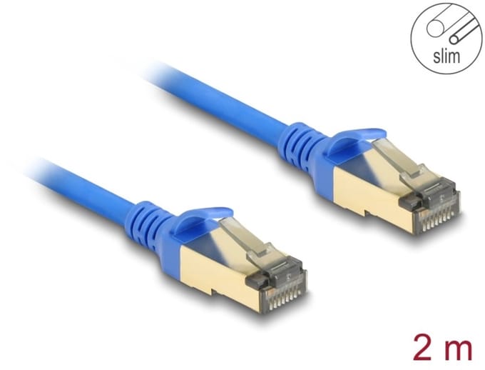 Delock RJ45 Network Cable Cat.8.1 F/FTP Slim 2 m blue