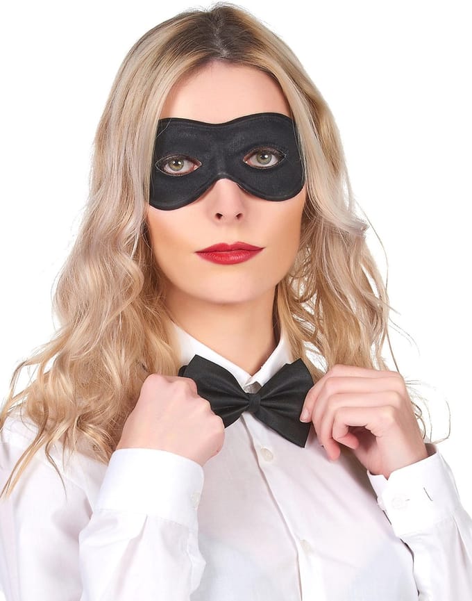 Vegaoo - Zwart rond halfmasker voor volwassenen