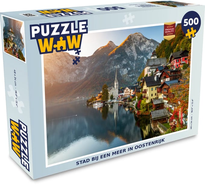 Puzzel Stad bij een meer in Oostenrijk - Legpuzzel - Puzzel 500 stukjes