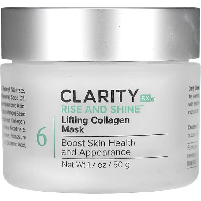 ClarityRx, Rise and Shine, Lifting Collagen Mask, 1.7 oz (50 g) white