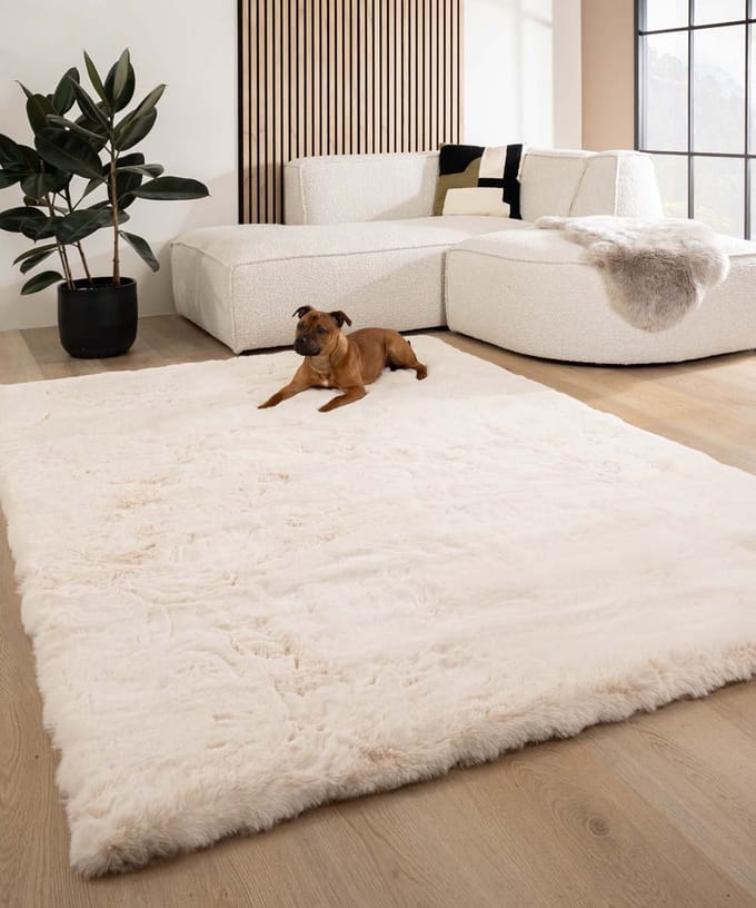 Fluffy vloerkleed - Comfy Deluxe crème 160x230