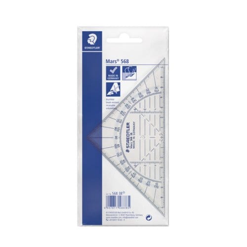 Staedtler Plooibare geodriehoek 16cm Geodriehoek, passers ea Passers, geodriehoeken en meetmateriaal