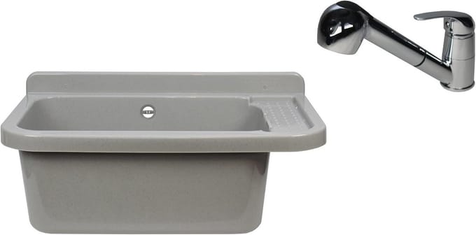 Gootsteen 50 cm x 34 cm met Overloop en Zeepdispenser voor Commerciële Ruimtes
