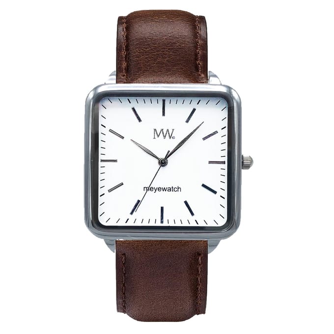 Square horloge zilver