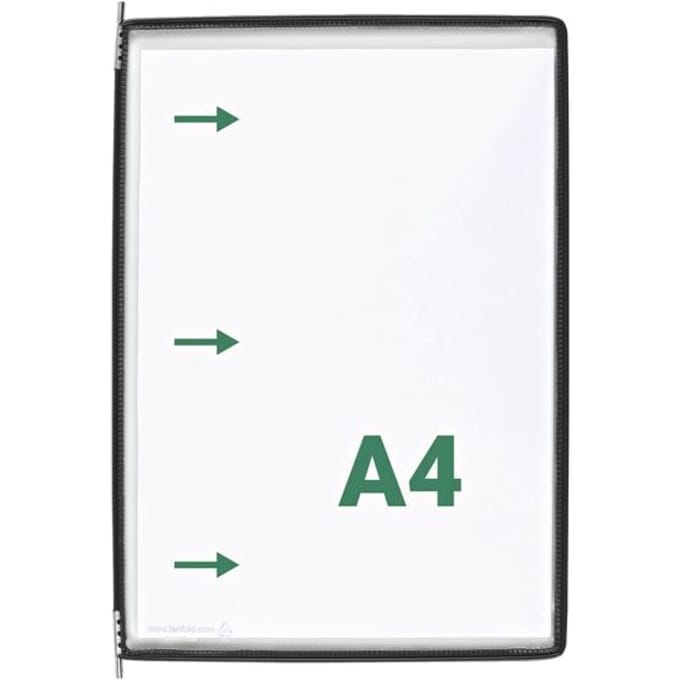 tarifold Zichtpaneel A4, Plastic, Zwart (pak 10 stuks)