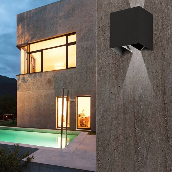 FARO BARCELONA LED buitenwandlamp Olan, donkergrijs