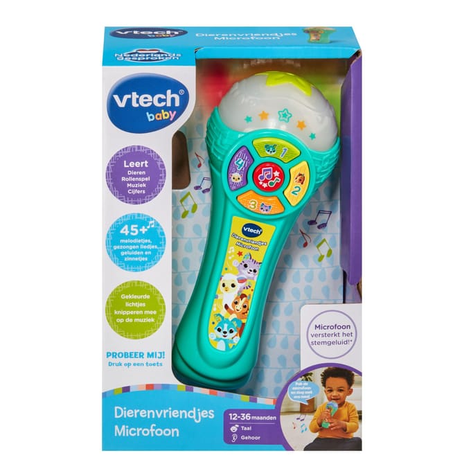 Vtech Baby Dierenvriendjes Microfoon - Interactieve Microfoon - Educatief Baby Speelgoed - Licht & Geluidseffecten - Vanaf 1 Jaar