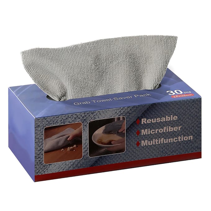 Wegwerp Microvezeldoeken Super Absorberend Multifunctioneel Schoonmaakdoek met Dispenserdoos voor gray