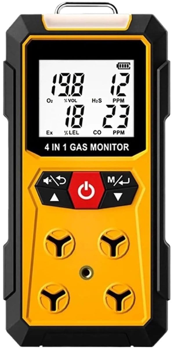 Luchtkwaliteitsmonitor - Gasdetector - Veiligheid Thuis - 4-in-1 Detectie - Compact Ontwerp - Zwart