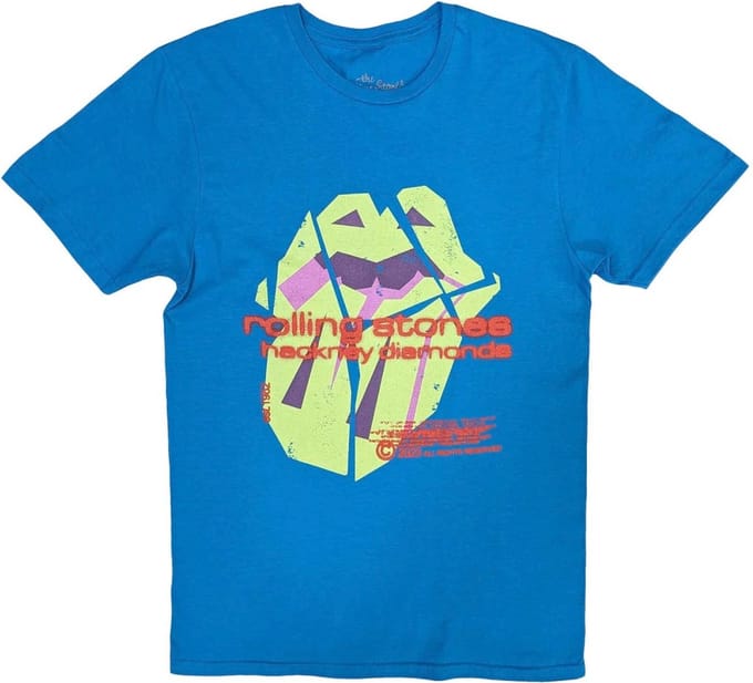 The Rolling Stones - Hackney Diamonds Neon Tongue Heren T-shirt - M - Blauw