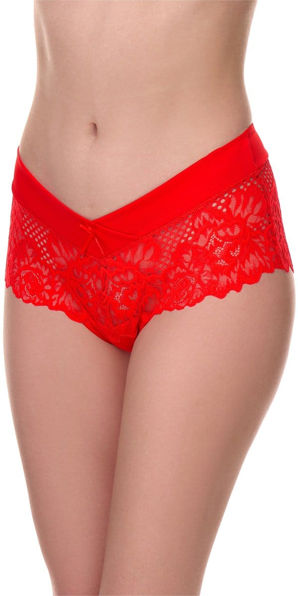 Merry Style Dames Short Onderbroek - Katoen - Regular Taille – MS-GAB-155-Shorts - Rood - S