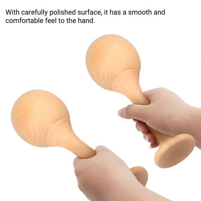 Beuken Maraca Rumba Shaker Rammelaars Slaginstrument Houten Maraca Paar Slagwerk Maraca voor no flat base beige