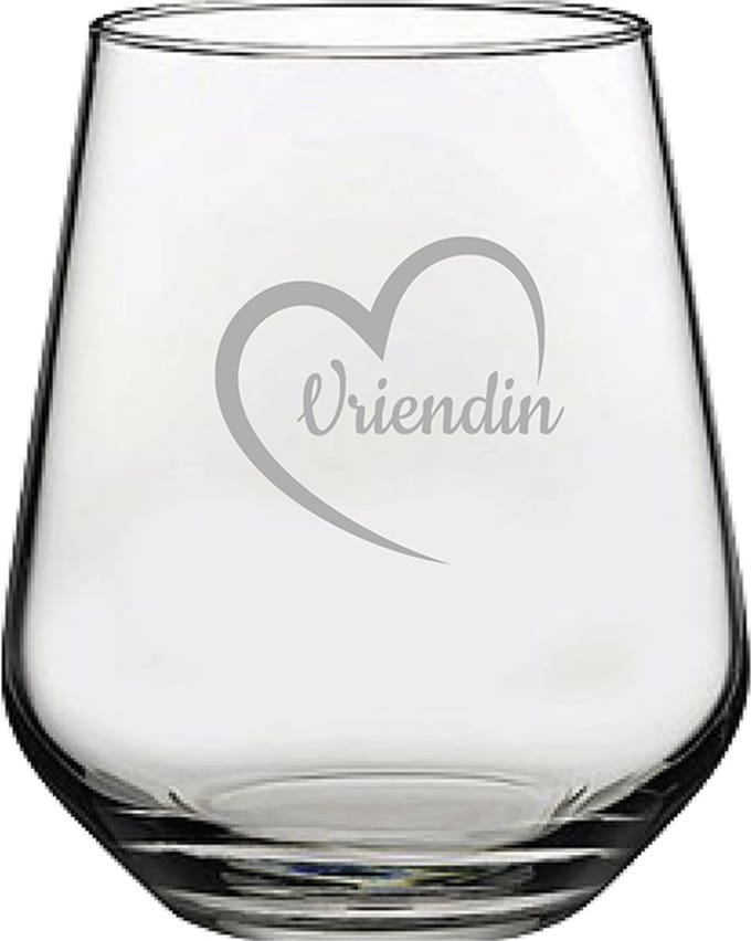 Gegraveerde Drinkglas 42,5cl Vriendin met hartje
