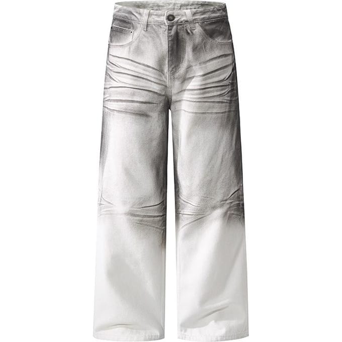 Jeans Heren en Dames Koppels Do Old Wide-leg Drape Broek L gray