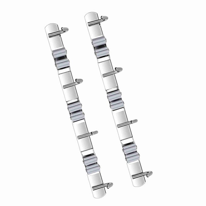 Bezemhouder RVS 3 Clips en 4 Haken Grijs Dweilhouder Pak van 2 voor Keuken white