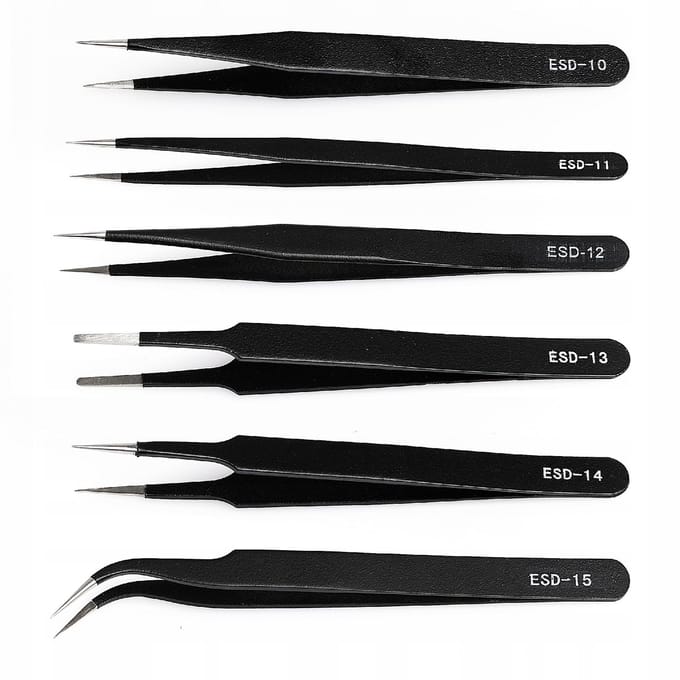 Merkloos - Precieze Pincetten Set - Antimagnetisch - Antistatisch - Roestbestendig