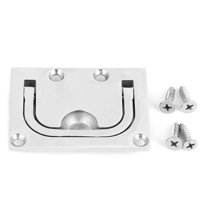316 RVS Luik Vierkant Trekhandvat Marine Inbouw Hefring Bootaccessoires white