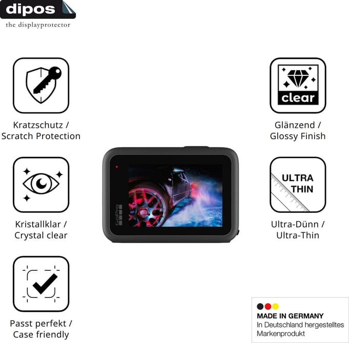 dipos – 4x Beschermfolie geschikt voor GoPro HERO9 | Krasbestendige & heldere Screenprotector Ultra-Thin