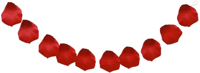 Chaks Rozenblaadjes slinger - rood - 10 bladeren - bruiloft/Valentijn - 180 cm - feest slinger -
