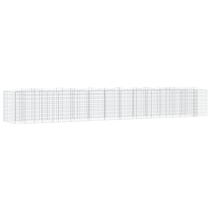 vidaXL - Schanskorf - gewelfd - verhoogd - 600x100x100 - cm - gegalvaniseerd - ijzer