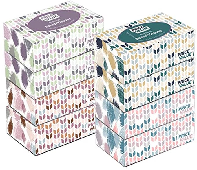 Premium gezichtsweefsels - 8 dozen met 230 zachte en duurzame weefsels