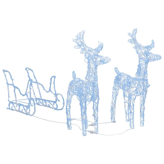 vidaXL - Kerstversiering - rendieren - en - slee - 160 - LED's - 130 - cm - acryl