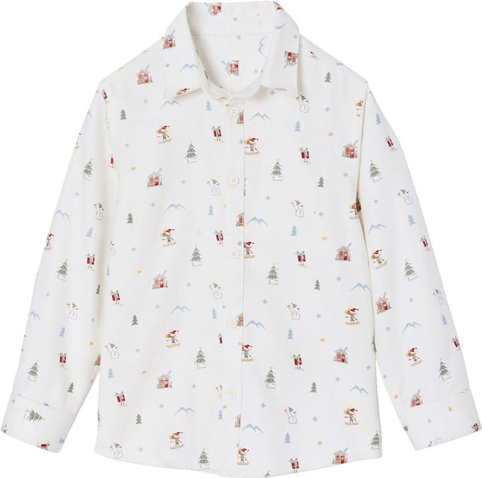 Vertbaudet Hemd in bedrukte flanel, kerstcapsule