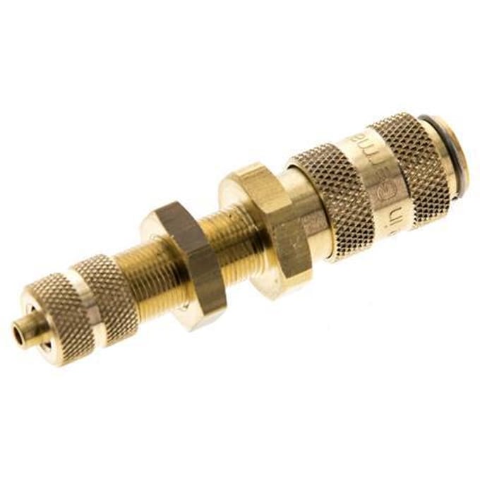 Messing DN 2.7 (Micro) Luchtkoppeling Snelkoppeling 3x4.3 mm Push-On Schotkoppeling - CLS2-NB-B-P-3